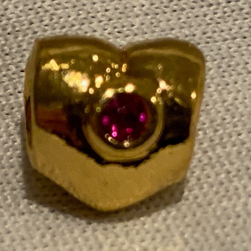 NWOT Gold Plated Pink Crystal Heart Bracelet Charm